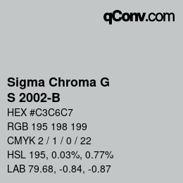 カラーコード: Sigma Chroma G - S 2002-B | qconv.com