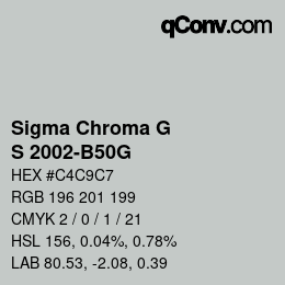 カラーコード: Sigma Chroma G - S 2002-B50G | qconv.com