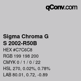 Farbcode: Sigma Chroma G - S 2002-R50B | qconv.com