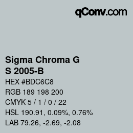 カラーコード: Sigma Chroma G - S 2005-B | qconv.com