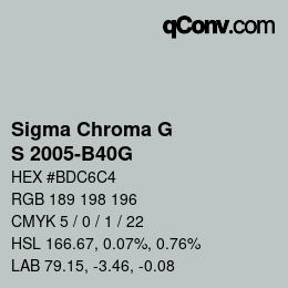 カラーコード: Sigma Chroma G - S 2005-B40G | qconv.com