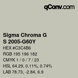 カラーコード: Sigma Chroma G - S 2005-G60Y | qconv.com