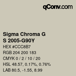 Código de color: Sigma Chroma G - S 2005-G90Y | qconv.com