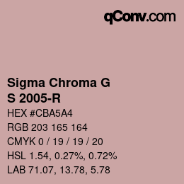 Color code: Sigma Chroma G - S 2005-R | qconv.com