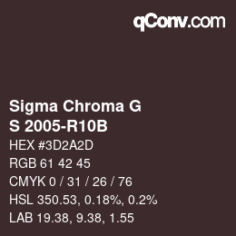カラーコード: Sigma Chroma G - S 2005-R10B | qconv.com