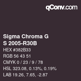 カラーコード: Sigma Chroma G - S 2005-R30B | qconv.com