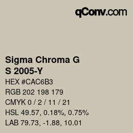 カラーコード: Sigma Chroma G - S 2005-Y | qconv.com