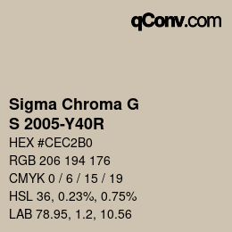 カラーコード: Sigma Chroma G - S 2005-Y40R | qconv.com