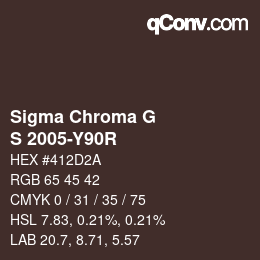 Color code: Sigma Chroma G - S 2005-Y90R | qconv.com