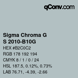 Código de color: Sigma Chroma G - S 2010-B10G | qconv.com