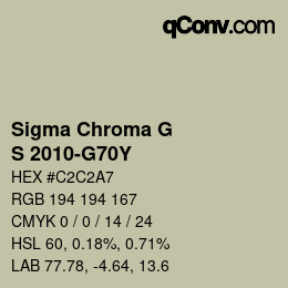 カラーコード: Sigma Chroma G - S 2010-G70Y | qconv.com