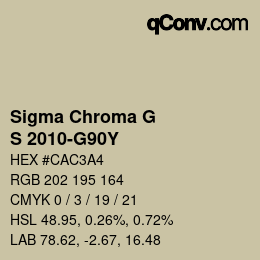 カラーコード: Sigma Chroma G - S 2010-G90Y | qconv.com