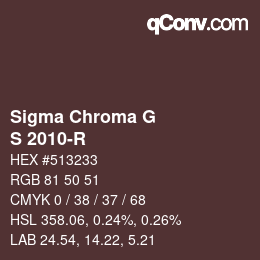 カラーコード: Sigma Chroma G - S 2010-R | qconv.com