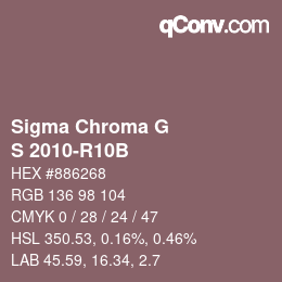 カラーコード: Sigma Chroma G - S 2010-R10B | qconv.com