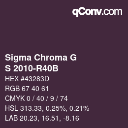 Color code: Sigma Chroma G - S 2010-R40B | qconv.com