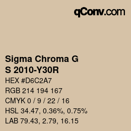 Color code: Sigma Chroma G - S 2010-Y30R | qconv.com