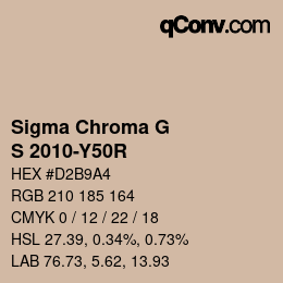 カラーコード: Sigma Chroma G - S 2010-Y50R | qconv.com