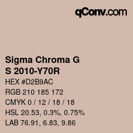 Color code: Sigma Chroma G - S 2010-Y70R | qconv.com