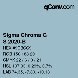 Farbcode: Sigma Chroma G - S 2020-B | qconv.com