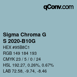 Color code: Sigma Chroma G - S 2020-B10G | qconv.com