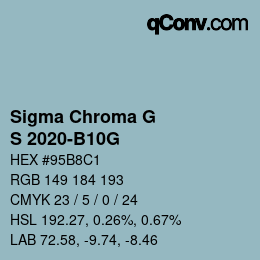 カラーコード: Sigma Chroma G - S 2020-B10G | qconv.com