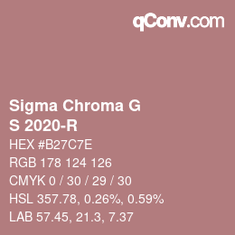 カラーコード: Sigma Chroma G - S 2020-R | qconv.com