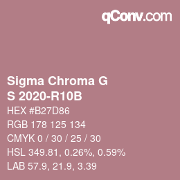 カラーコード: Sigma Chroma G - S 2020-R10B | qconv.com