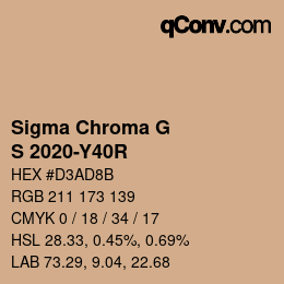 Color code: Sigma Chroma G - S 2020-Y40R | qconv.com