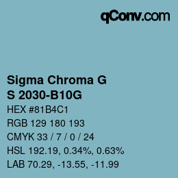 カラーコード: Sigma Chroma G - S 2030-B10G | qconv.com