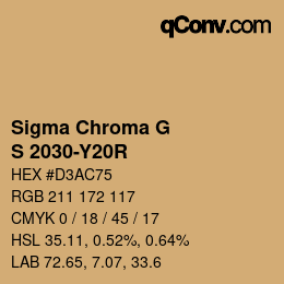 カラーコード: Sigma Chroma G - S 2030-Y20R | qconv.com
