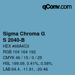 カラーコード: Sigma Chroma G - S 2040-B | qconv.com