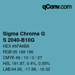 Farbcode: Sigma Chroma G - S 2040-B10G | qconv.com