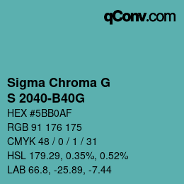 カラーコード: Sigma Chroma G - S 2040-B40G | qconv.com