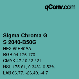 カラーコード: Sigma Chroma G - S 2040-B50G | qconv.com