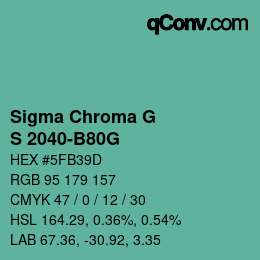 Color code: Sigma Chroma G - S 2040-B80G | qconv.com