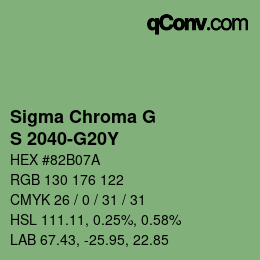 カラーコード: Sigma Chroma G - S 2040-G20Y | qconv.com