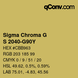 Código de color: Sigma Chroma G - S 2040-G90Y | qconv.com