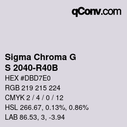 カラーコード: Sigma Chroma G - S 2040-R40B | qconv.com