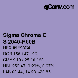 カラーコード: Sigma Chroma G - S 2040-R60B | qconv.com