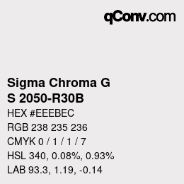 Color code: Sigma Chroma G - S 2050-R30B | qconv.com