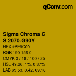 カラーコード: Sigma Chroma G - S 2070-G90Y | qconv.com