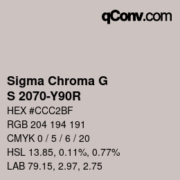 カラーコード: Sigma Chroma G - S 2070-Y90R | qconv.com