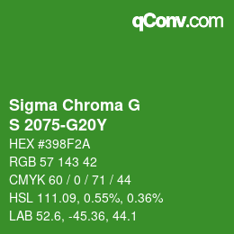 カラーコード: Sigma Chroma G - S 2075-G20Y | qconv.com