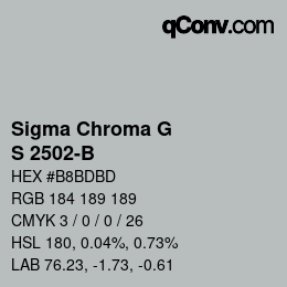 Code couleur: Sigma Chroma G - S 2502-B | qconv.com