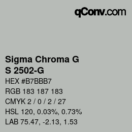 Color code: Sigma Chroma G - S 2502-G | qconv.com