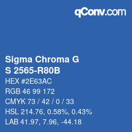 カラーコード: Sigma Chroma G - S 2565-R80B | qconv.com