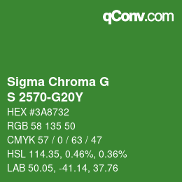 カラーコード: Sigma Chroma G - S 2570-G20Y | qconv.com