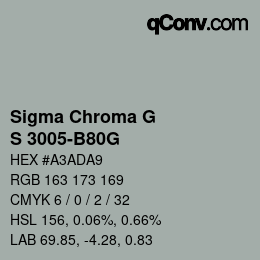 カラーコード: Sigma Chroma G - S 3005-B80G | qconv.com