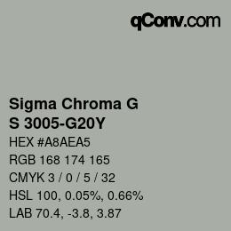 カラーコード: Sigma Chroma G - S 3005-G20Y | qconv.com