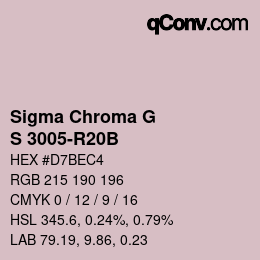 カラーコード: Sigma Chroma G - S 3005-R20B | qconv.com